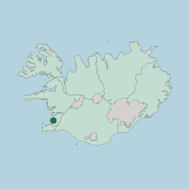 Map showing Reykjavík — In Iceland