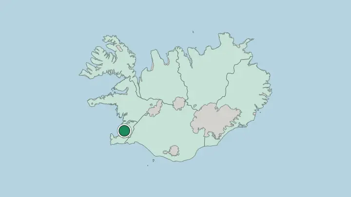 Map of Reykjavík in Iceland