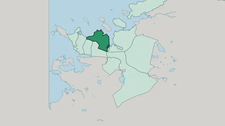 Map of Laugardalur in Reykjavík