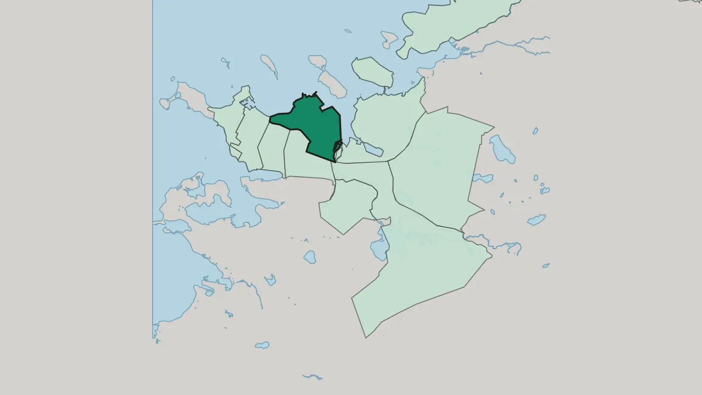 Map of Laugardalur in Reykjavík