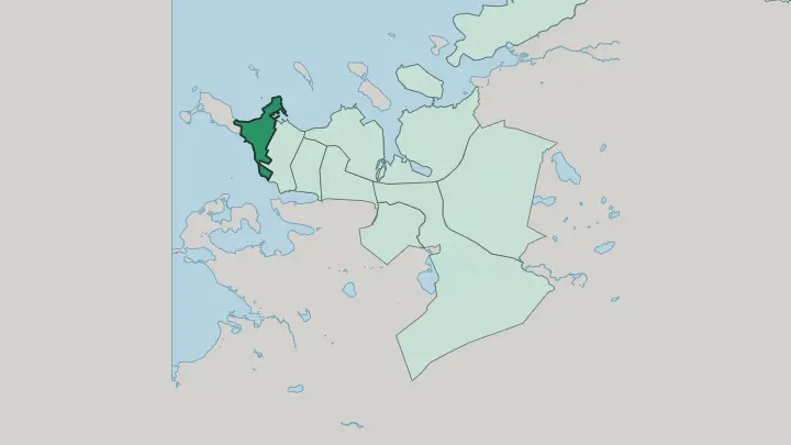 Map of Vesturbær in Reykjavík