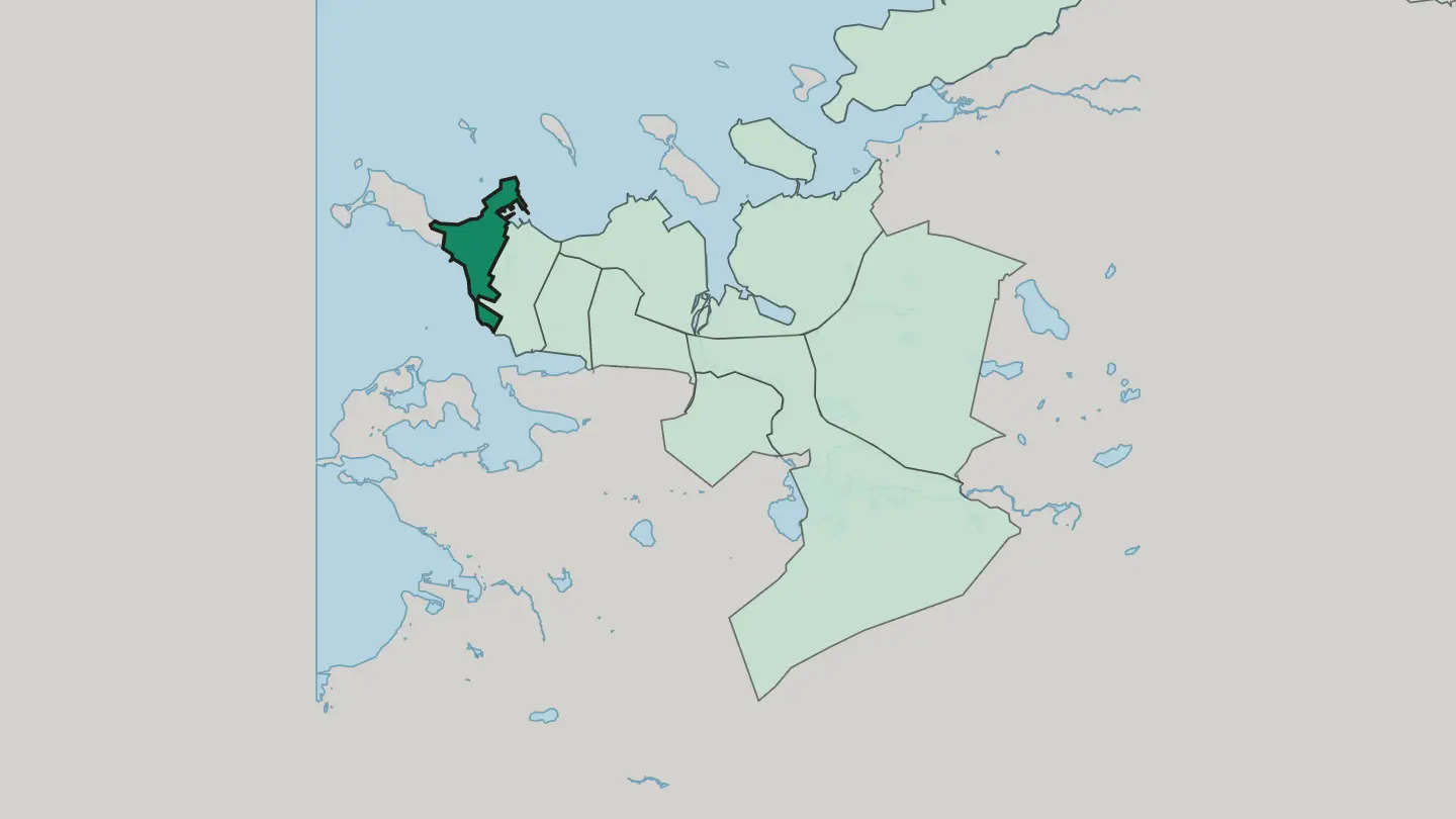 Map of Vesturbær in Reykjavík