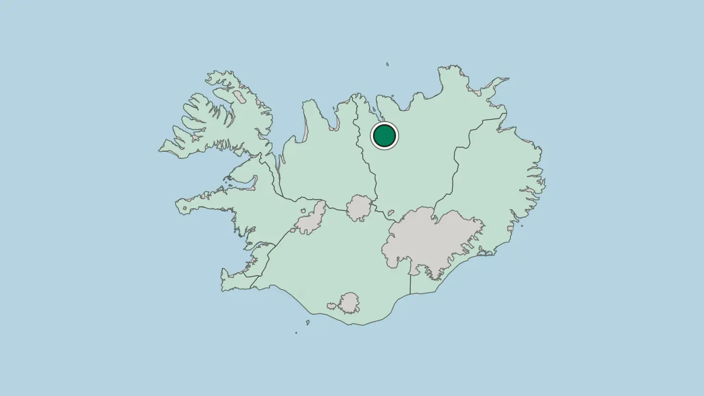 Map of Akureyri in Iceland