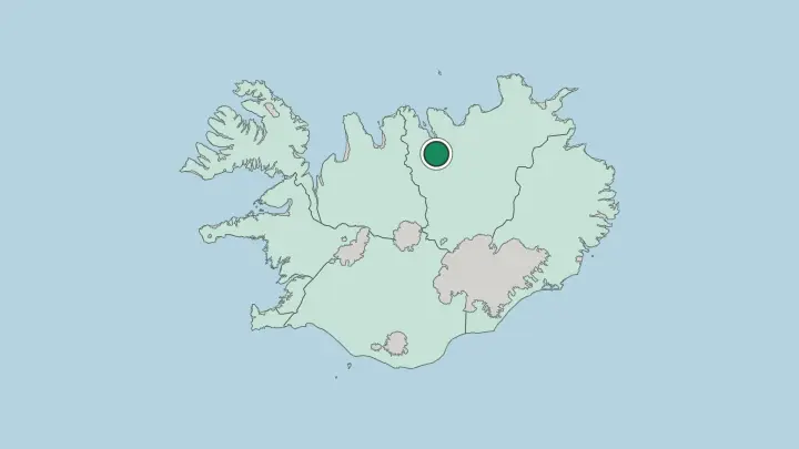 Map of Akureyri in Iceland