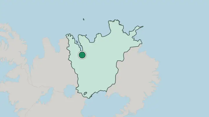 Map of Akureyri in Iceland