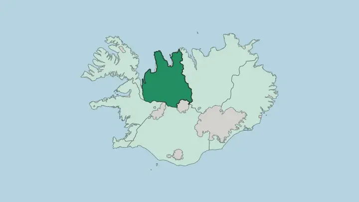 Map of Norðurland Vestra in Iceland