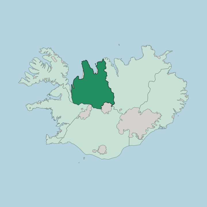 Map showing Norðurland Vestra — In Iceland