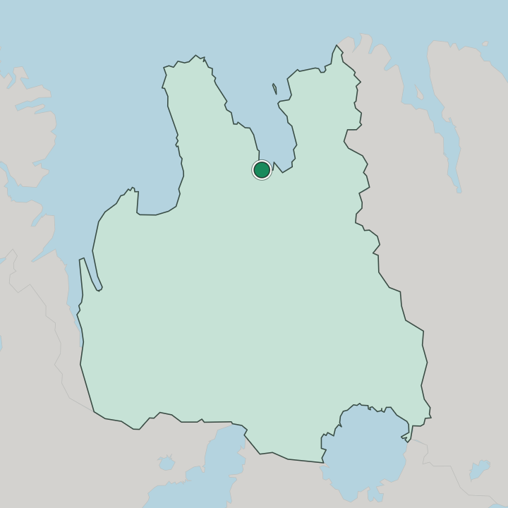 Map showing Sauðárkrókur — In Norðurland Vestra