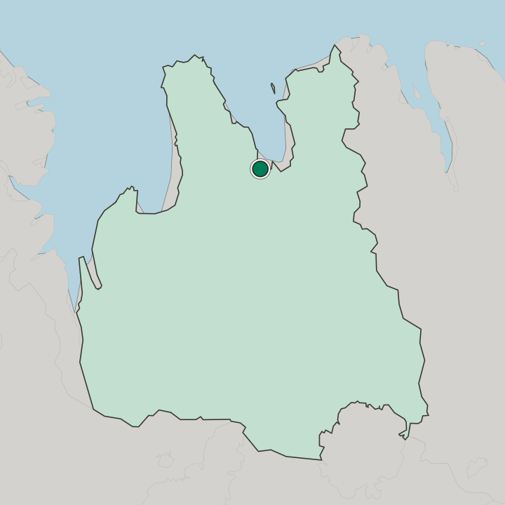 Map showing Sauðárkrókur — In Norðurland Vestra