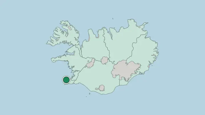 Map of Keflavík in Iceland