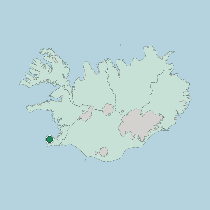 Map showing Keflavík — In Iceland