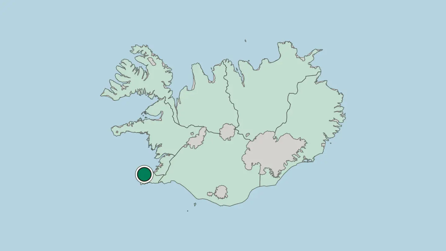 Map of Keflavík in Iceland