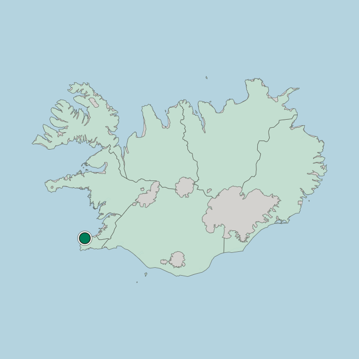 Map showing Keflavík — In Iceland