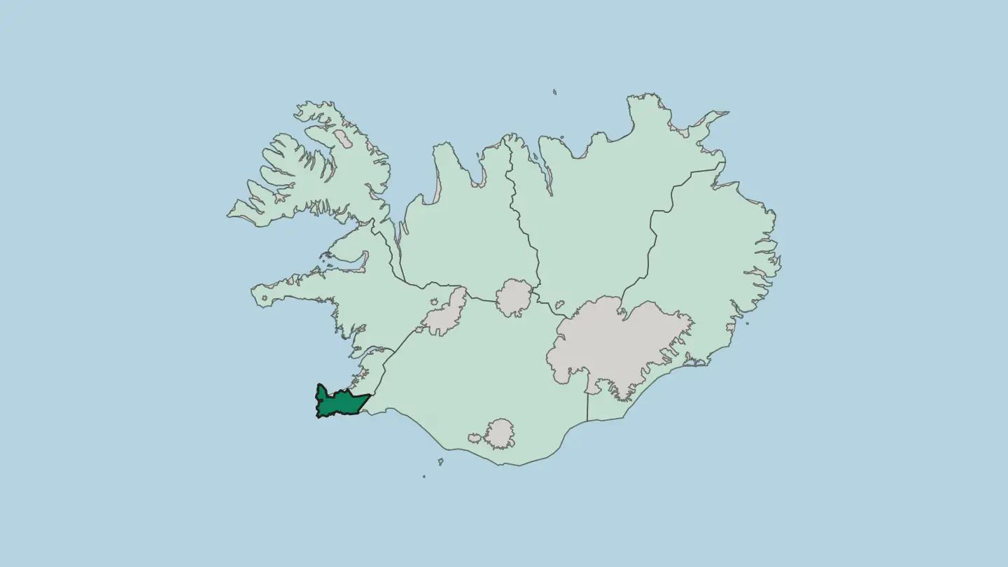 Map of Suðurnes in Iceland