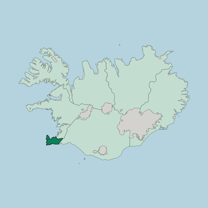 Map showing Suðurnes — In Iceland
