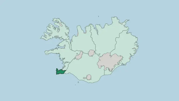 Map of Suðurnes in Iceland