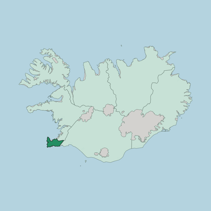 Map showing Suðurnes — In Iceland