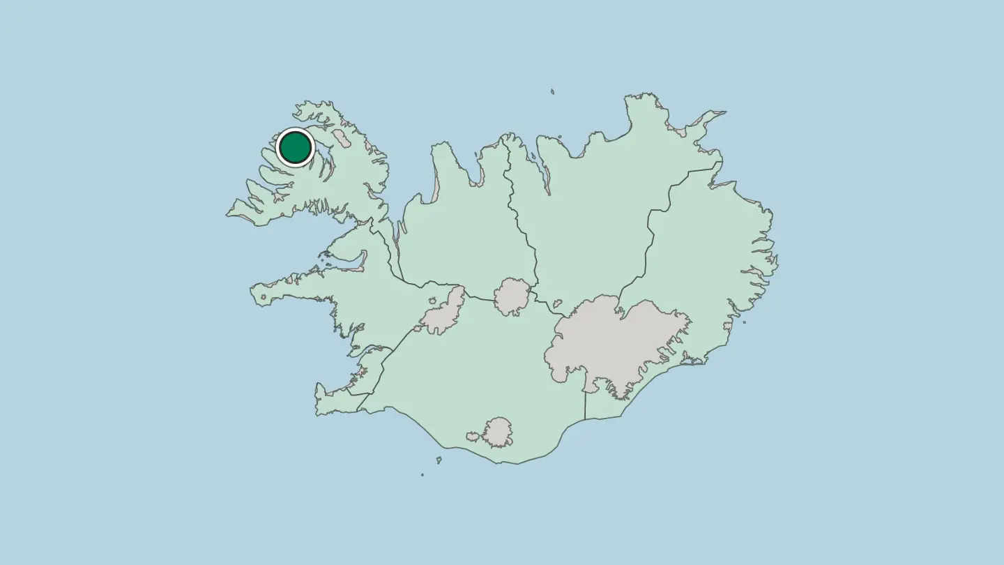 Map of Ísafjörður in Iceland