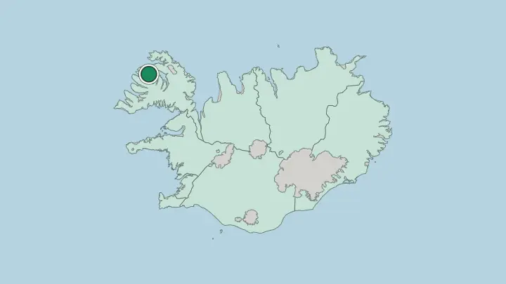 Map of Ísafjörður in Iceland