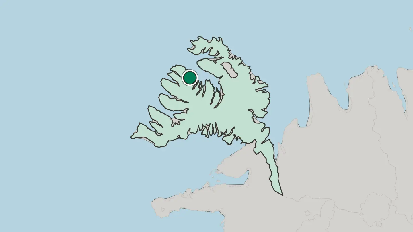 Map of Ísafjörður in Iceland