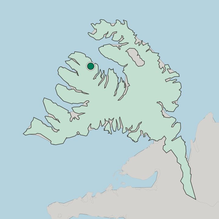 Map showing Ísafjörður — In Vestfirðir