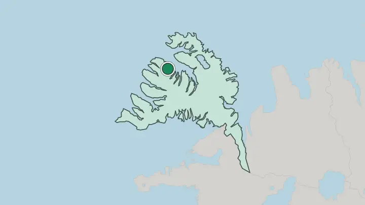 Map of Ísafjörður in Iceland