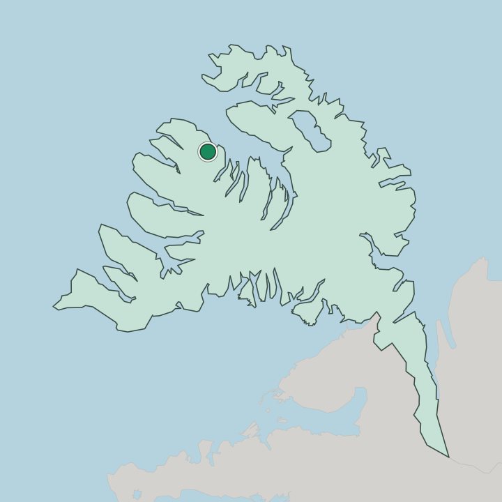 Map showing Ísafjörður — In Vestfirðir