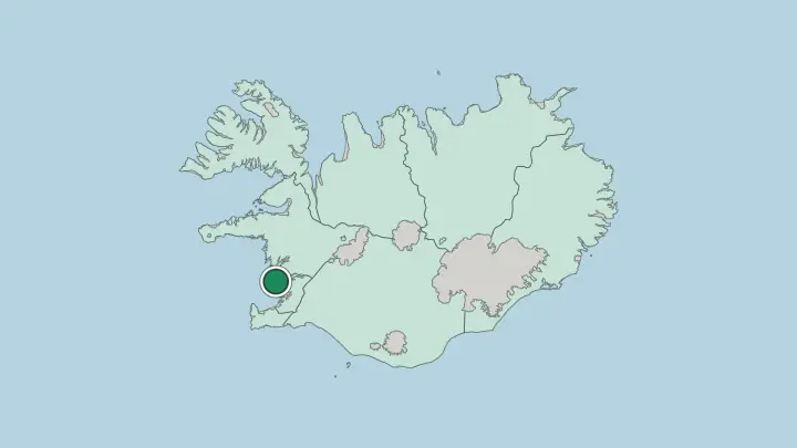 Map of Akranes in Iceland
