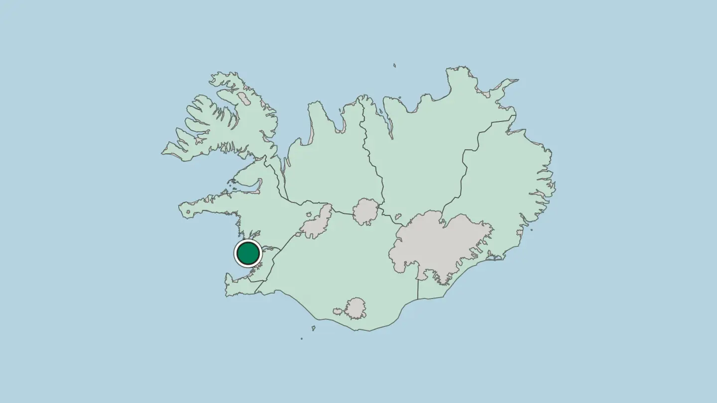 Map of Akranes in Iceland