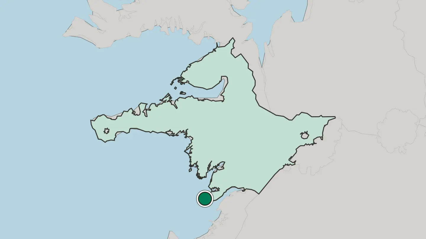 Map of Akranes in Iceland