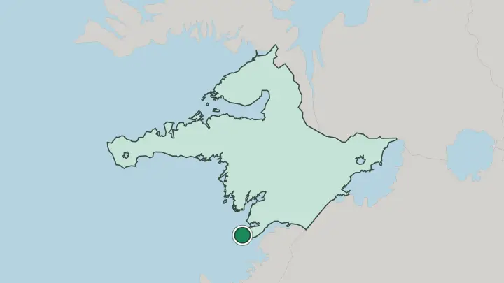 Map of Akranes in Iceland