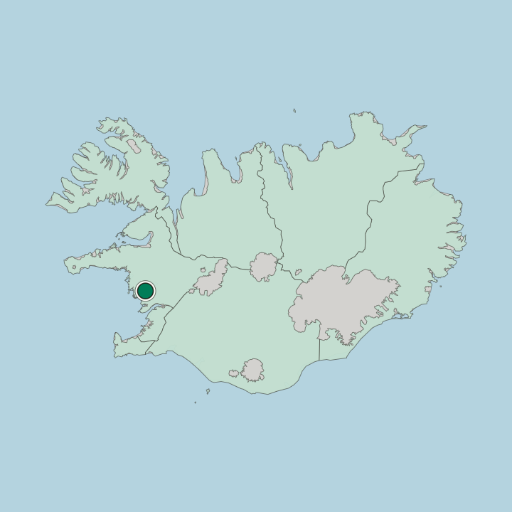 Map showing Borgarnes — In Iceland