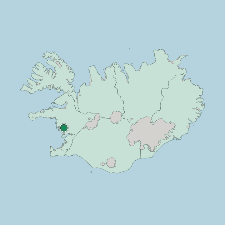 Map showing Borgarnes — In Iceland