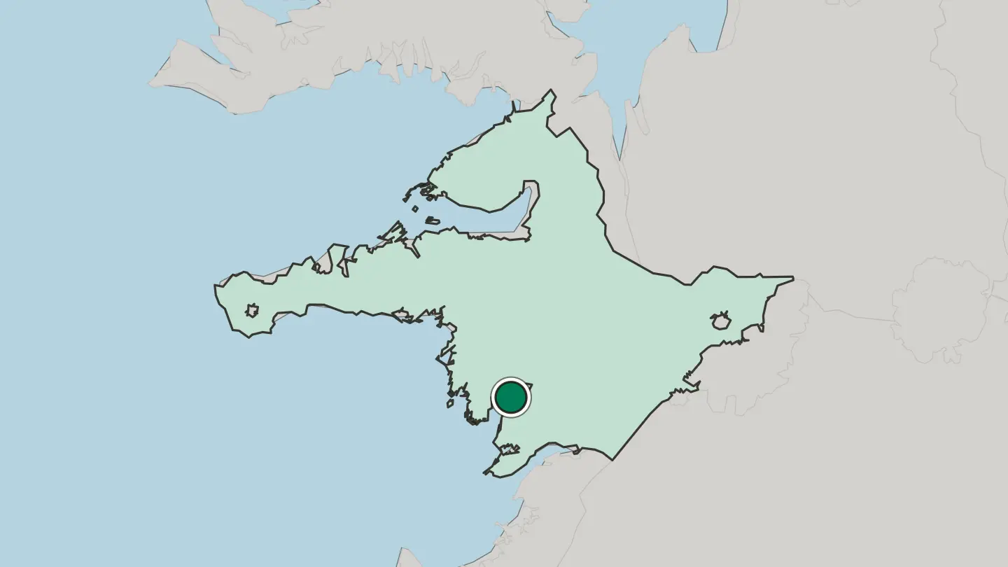 Map of Borgarnes in Iceland