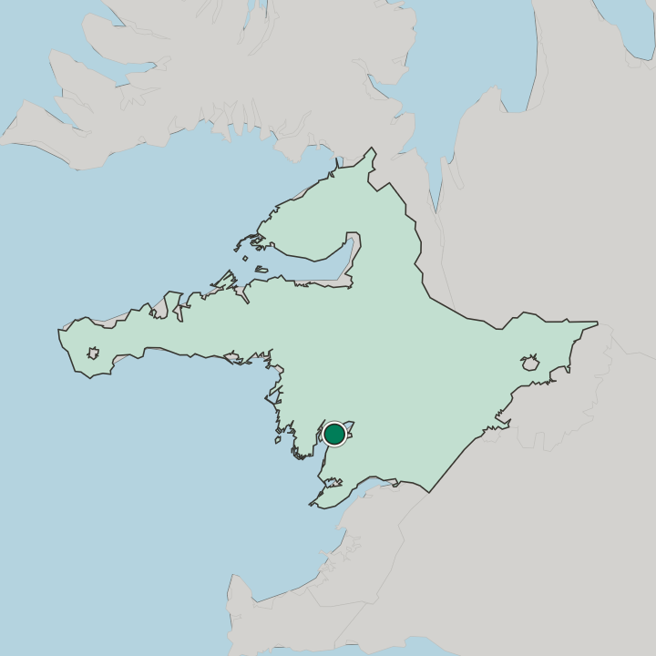 Map showing Borgarnes — In Vesturland