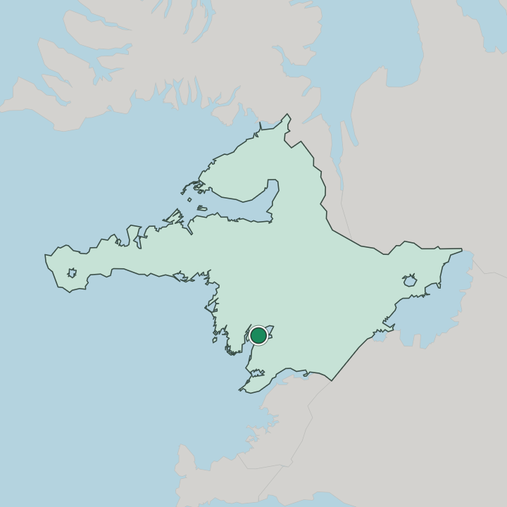 Map showing Borgarnes — In Vesturland