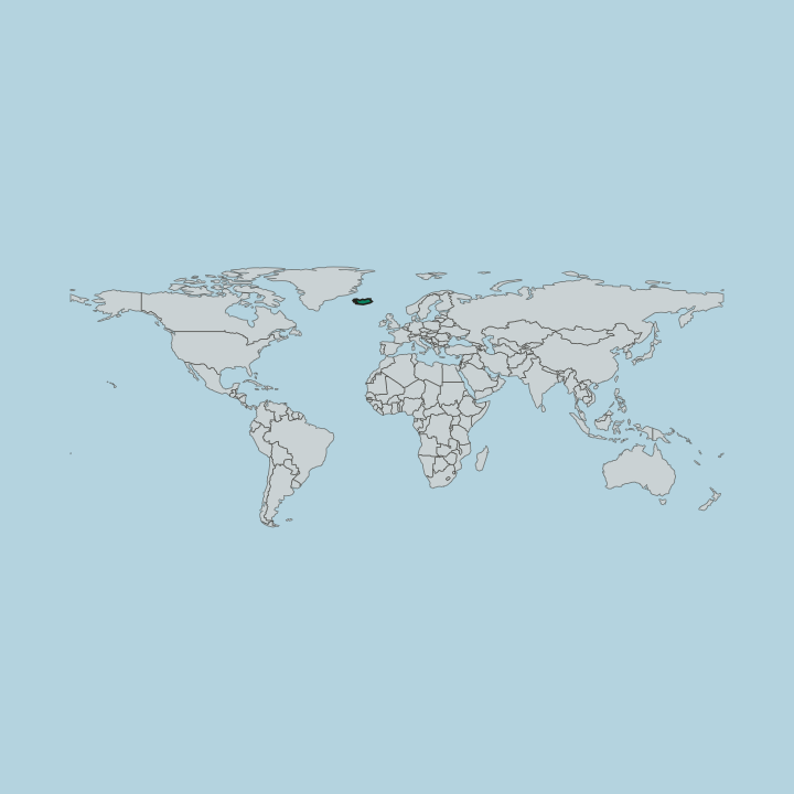 Map showing Iceland — Worldwide