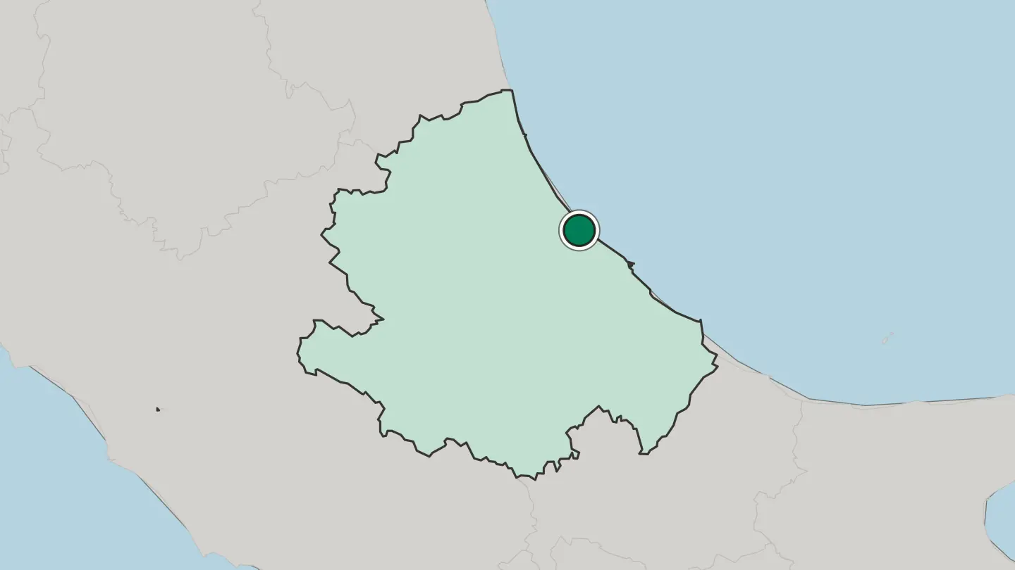 Map of Pescara in Italy