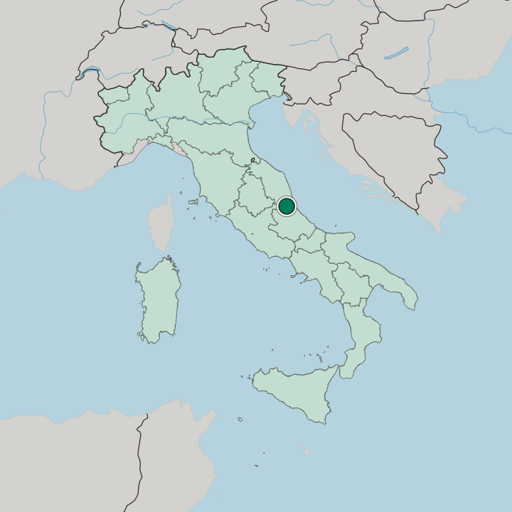 Map showing Teramo — In Italy
