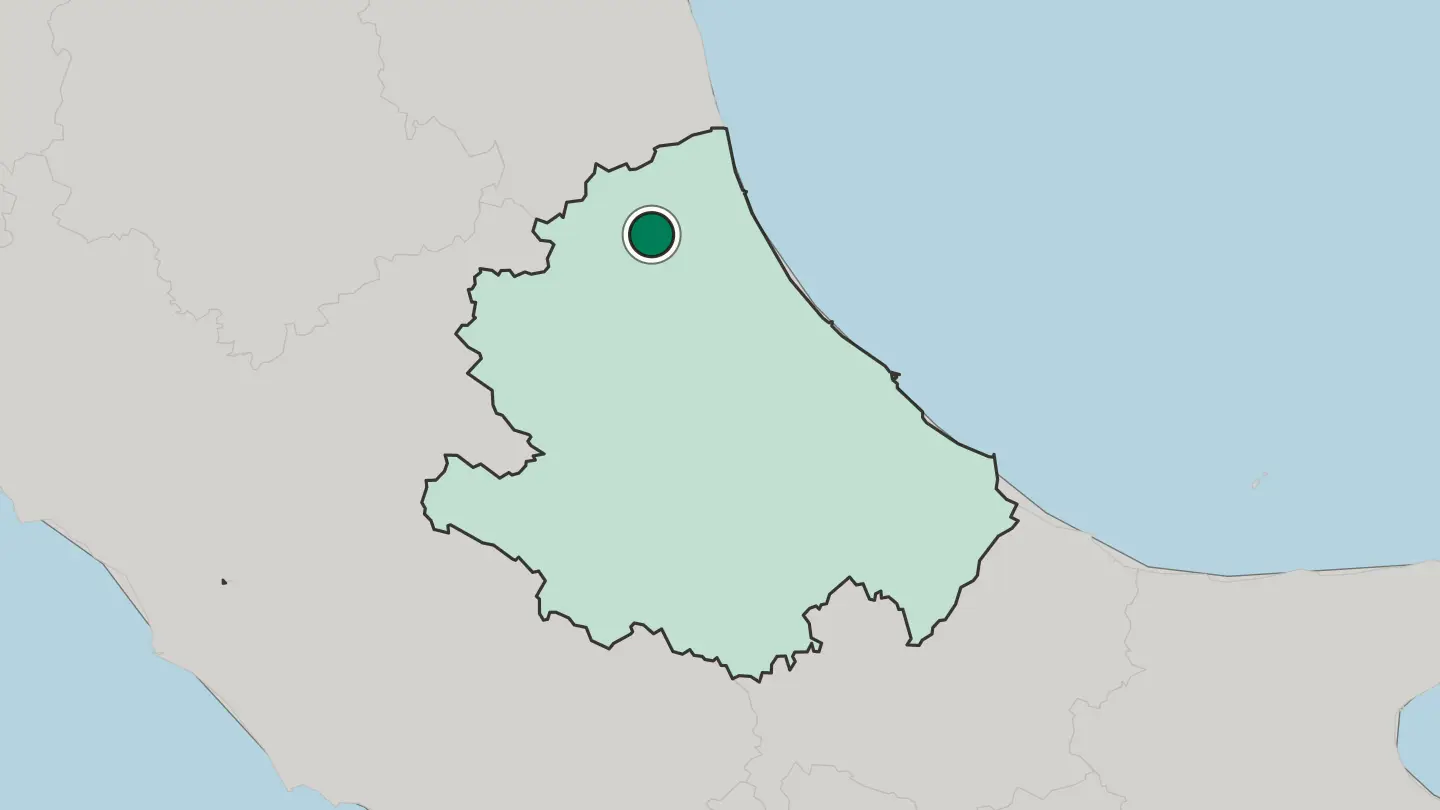 Map of Teramo in Italy
