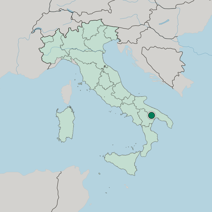 Map showing Sassi di Matera — In Italy