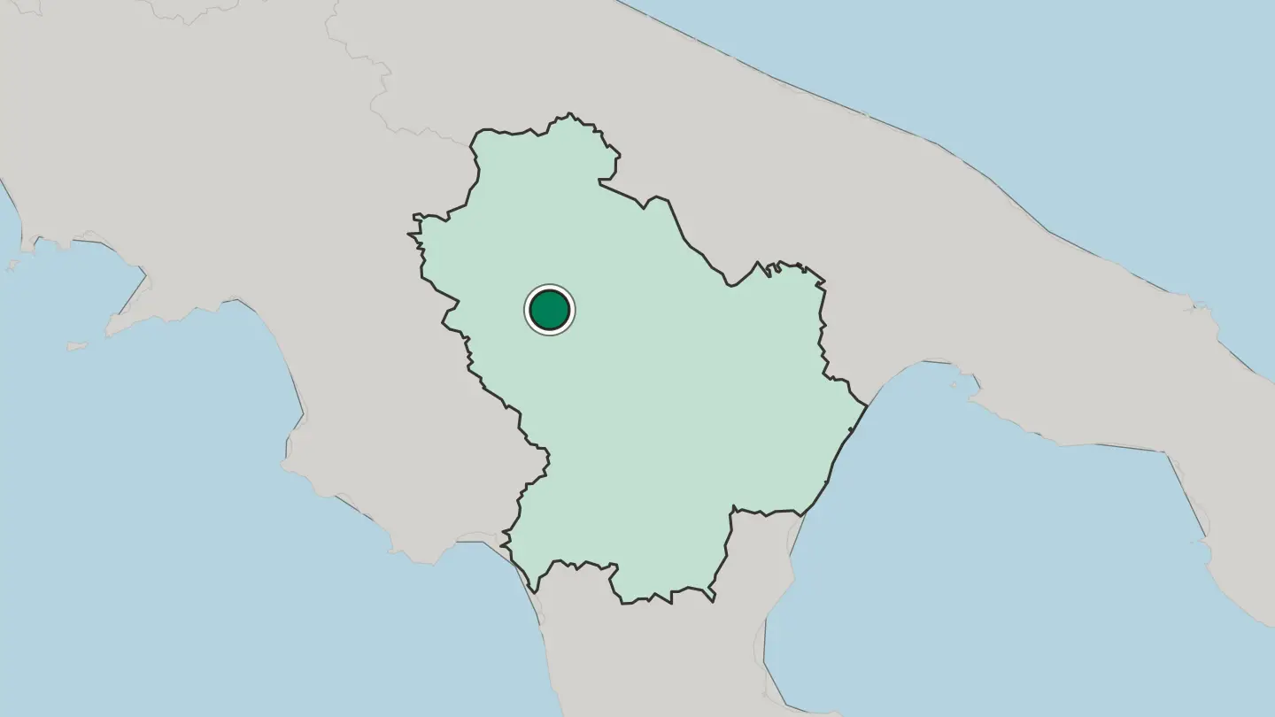Map of Potenza in Italy