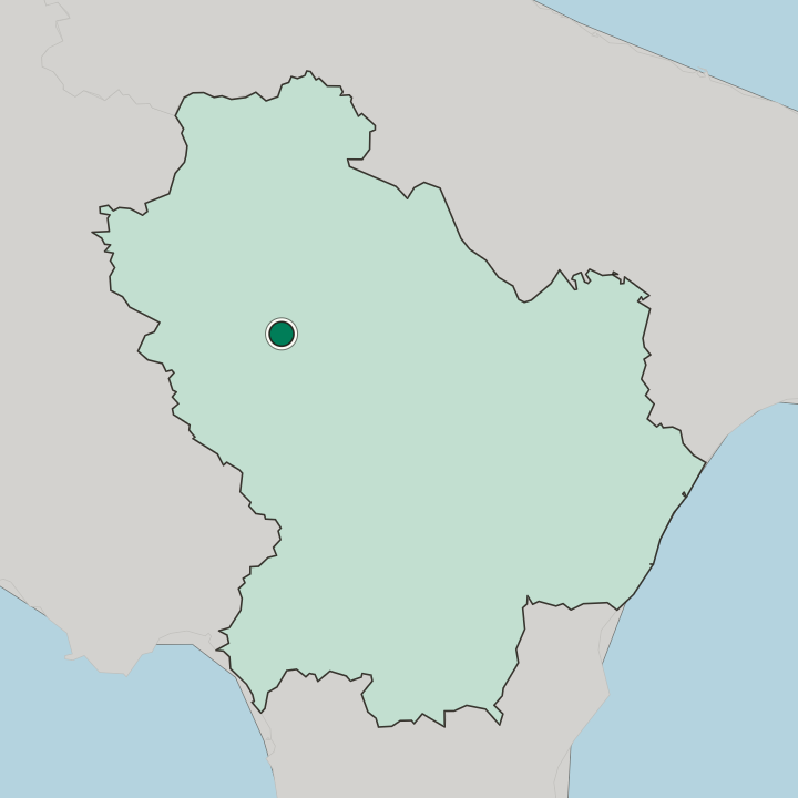 Map showing Potenza — In Basilicata
