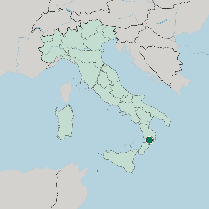 Map showing Catanzaro — In Italy