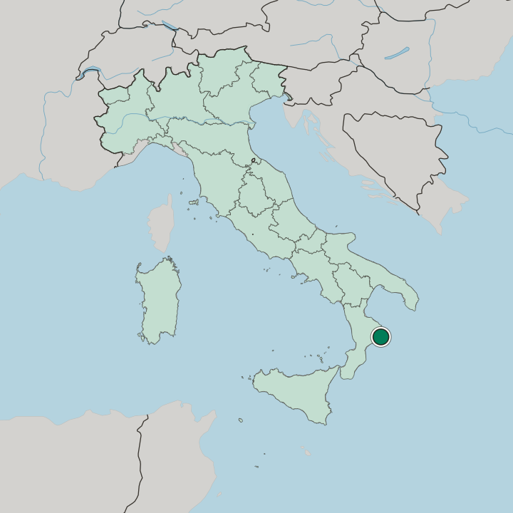 Map showing Crotone — In Italy