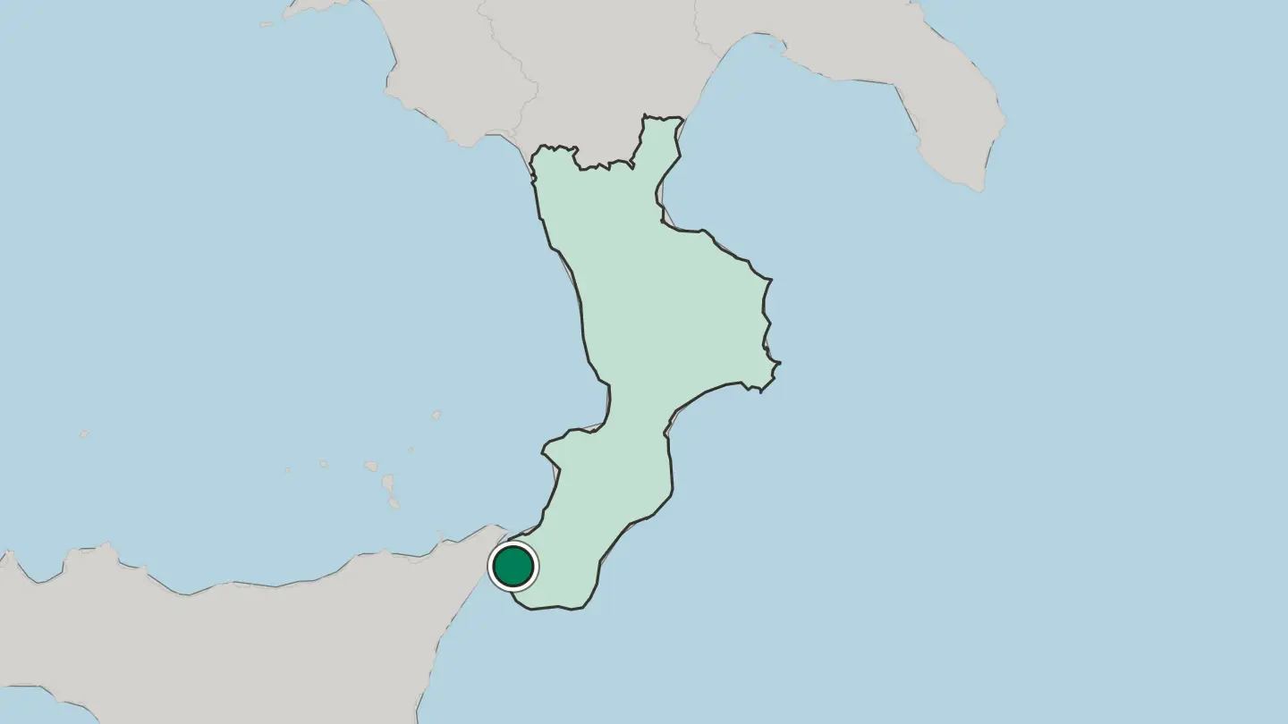 Map of Reggio Calabria in Italy