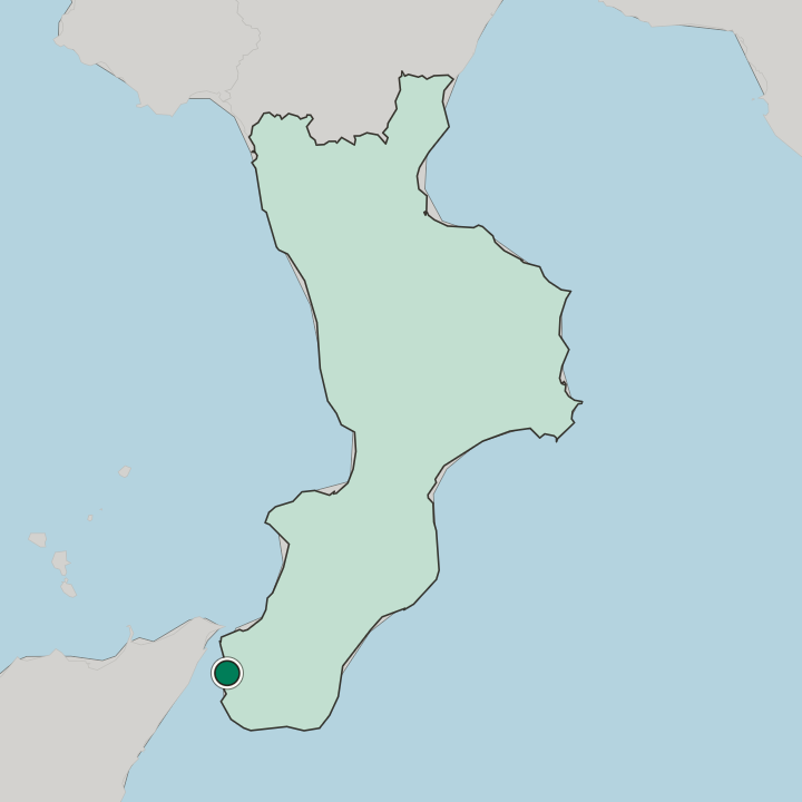 Map showing Reggio Calabria — In Calabria