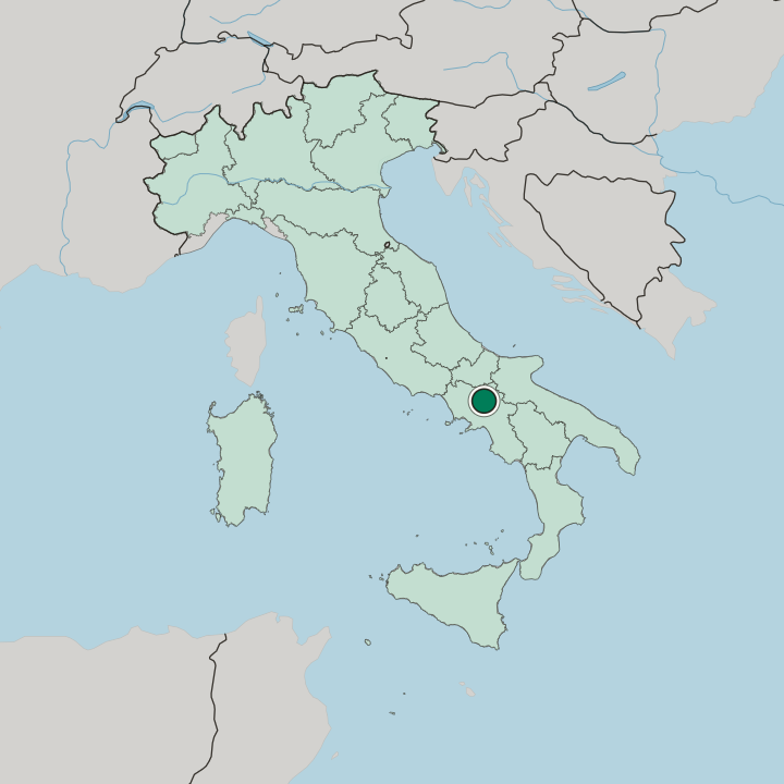 Map showing Benevento — In Italy