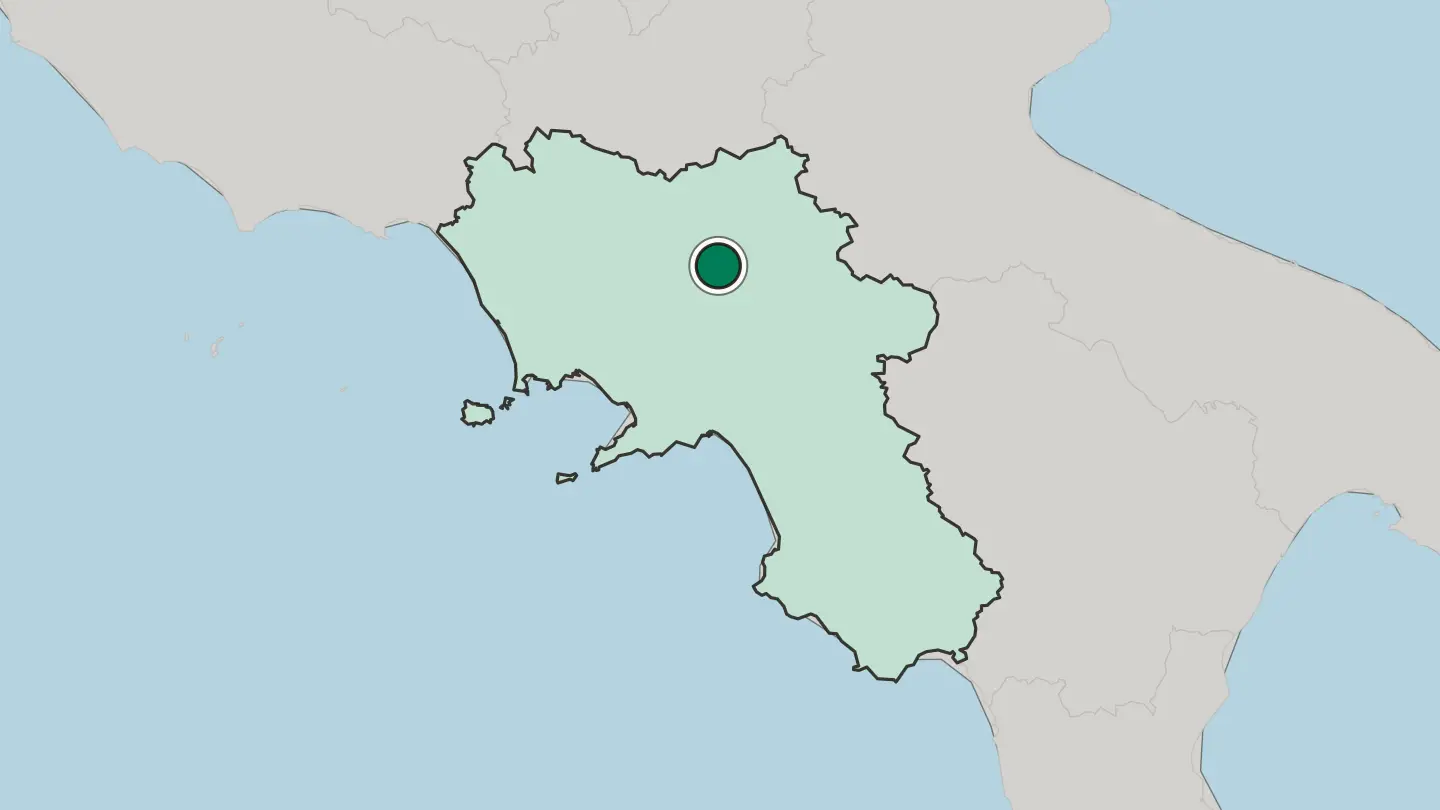 Map of Benevento in Italy