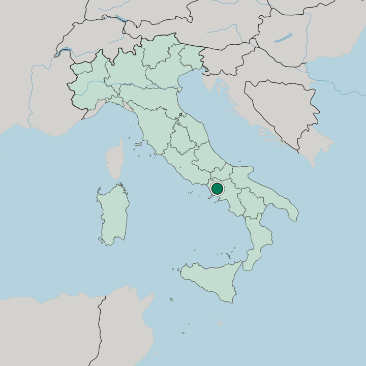 Map showing Caserta — In Italy